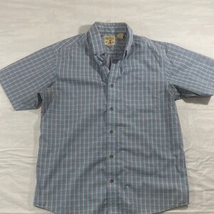 Men's Blue Plaid Short Sleeve Shirt